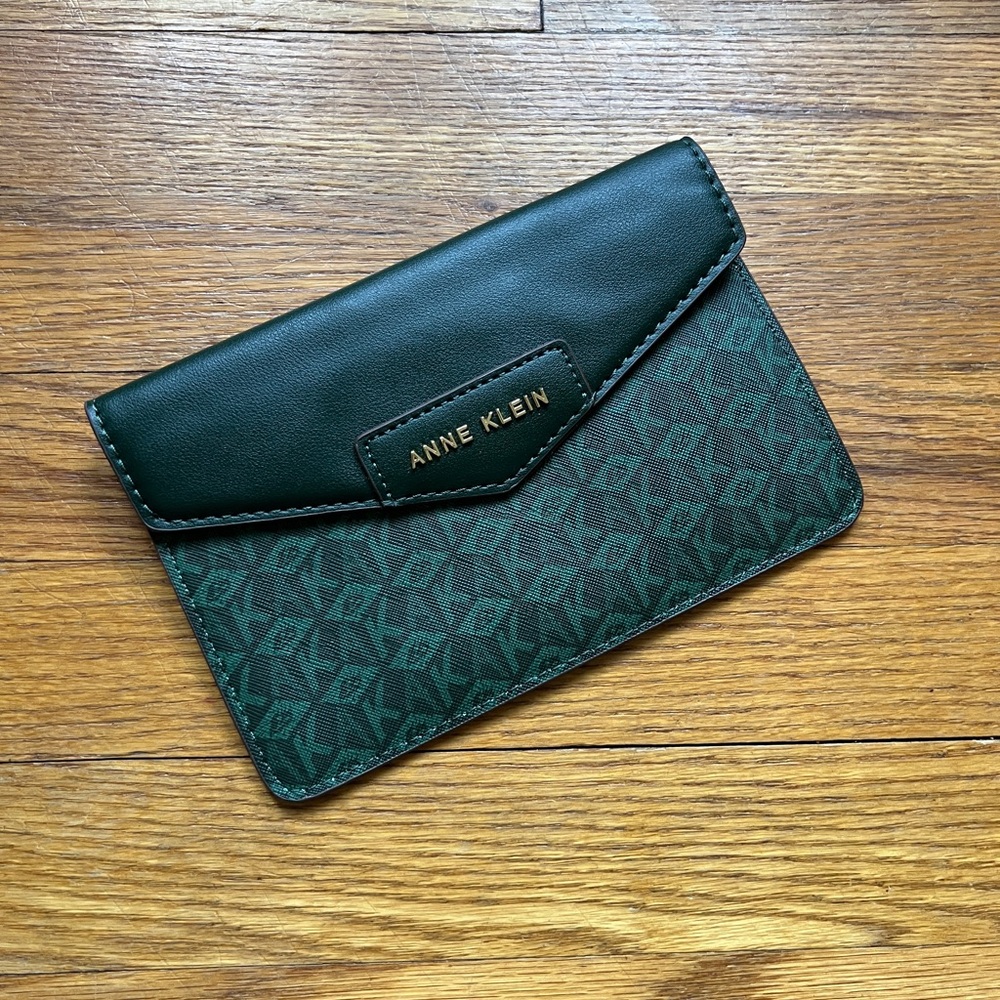 Green leather pocket book